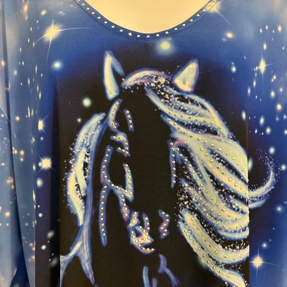 Valentina Blue Sparkled Unicorn Top - XLarge  NWT - Picture 4 of 4